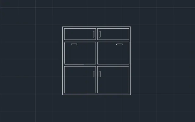 Imagen de bloque de mueble de sala vista frontal