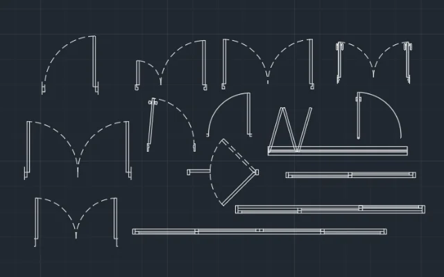BLOQUES DE AUTOCAD DE PUERTAS VISTAS EN PLANTA - Imagen destacada