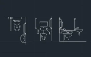Bloques de baños para personas con limitaciones para AutoCAD