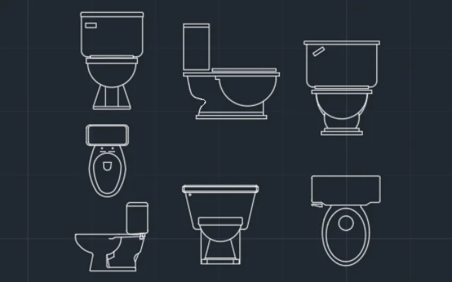 Imagen de bloques de inodoros para AutoCAD