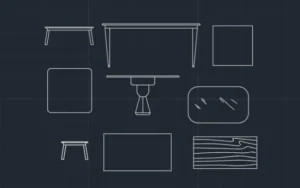 Bloques de mesas para AutoCAD