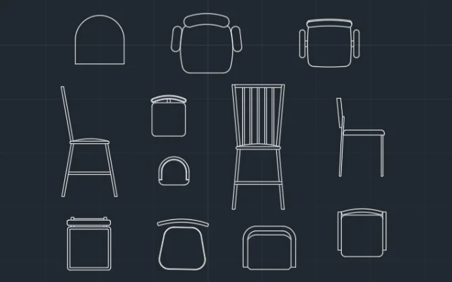 BLOQUES DE AUTOCAD DE SILLAS PARA COMEDOR - Imagen destacada