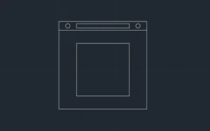 Bloque de horno visto de frente en formato dwg para AutoCAD