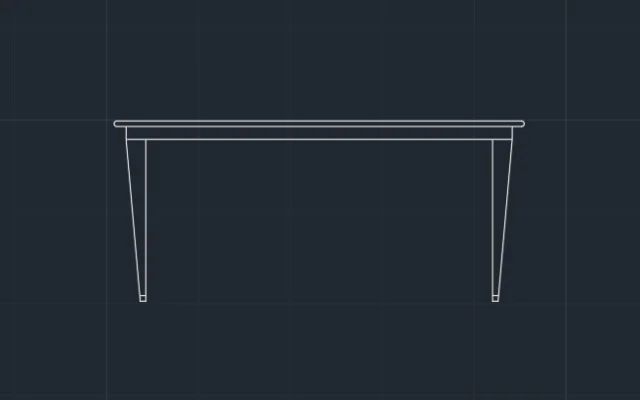 Imagen de bloque de mesa para diseñar cortes en AutoCAD