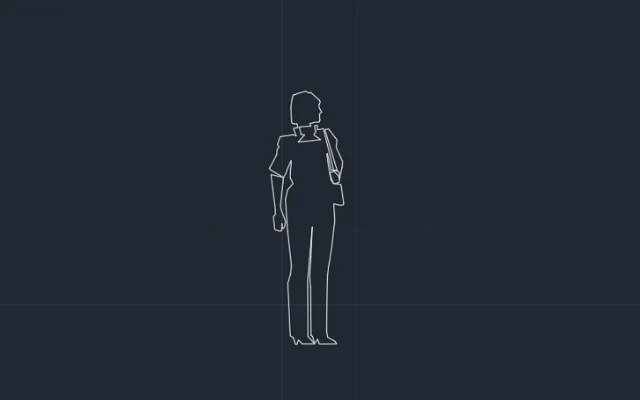 Imagen de bloque de AutoCAD de mujer parada