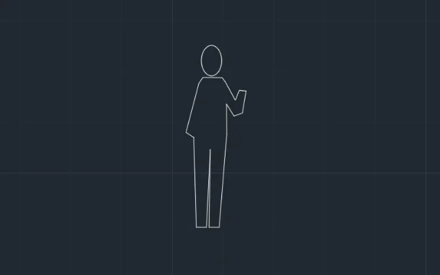 Imagen de bloque de silueta de persona para diseñar en AutoCAD