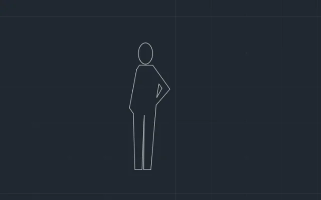 Imagen de bloque de silueta de persona vista de frente