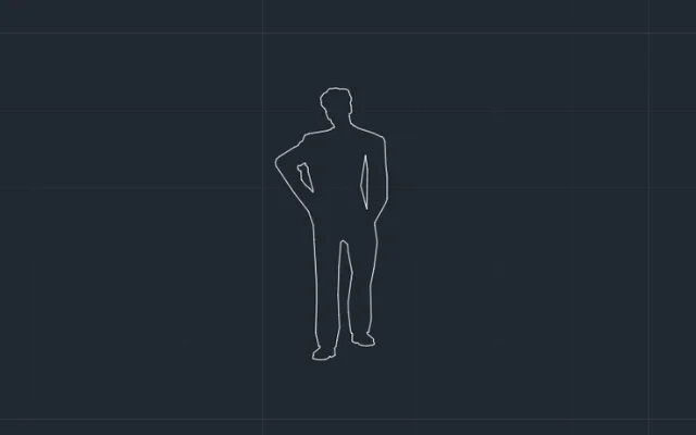 Imagen de bloque de persona parada para AutoCAD