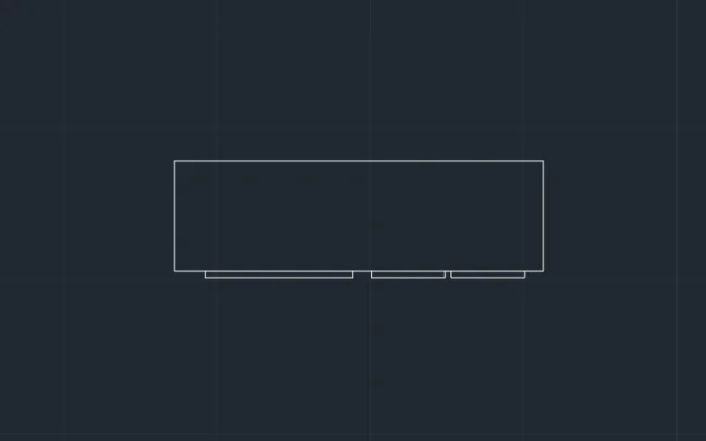 Imagen de bloque de mueble de sala visto en planta