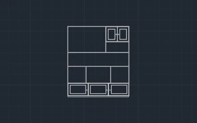 Imagen de bloque para AutoCAD de mueble de sala de estar