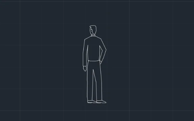 Imagen de bloque para AutoCAD de persona de espalda