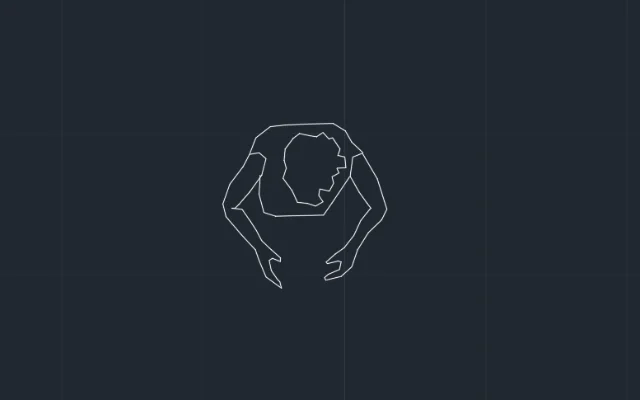 Imagen de bloque para AutoCAD de persona vista en planta