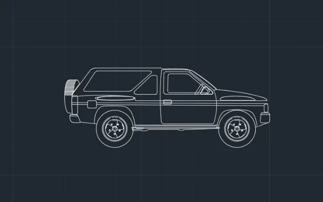 Imagen de bloque de auto para diseñar en AutoCAD