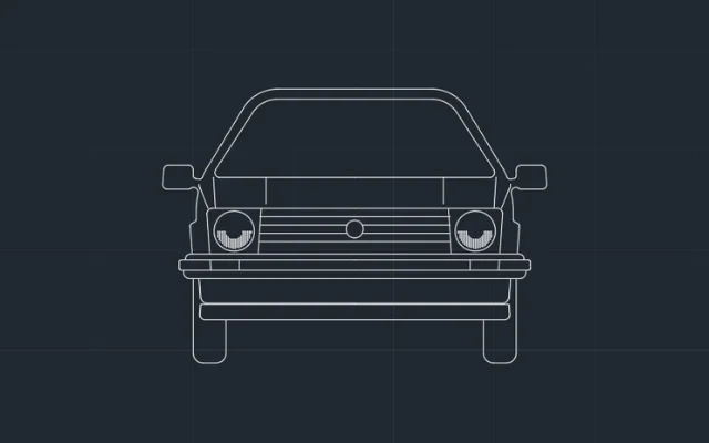 Imagen de bloque de auto vista frontal