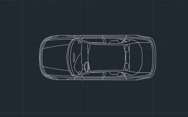 Imagen de bloque de auto visto en planta para AutoCAD