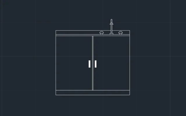 Imagen de bloque de bajo mesada vista frontal