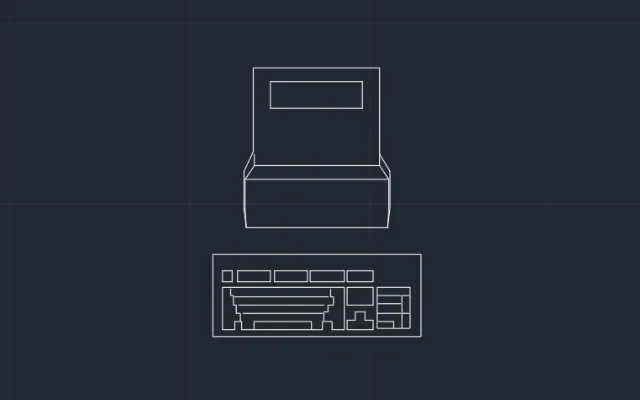 Imagen de bloque de AutoCAD de computadora vista de arriba