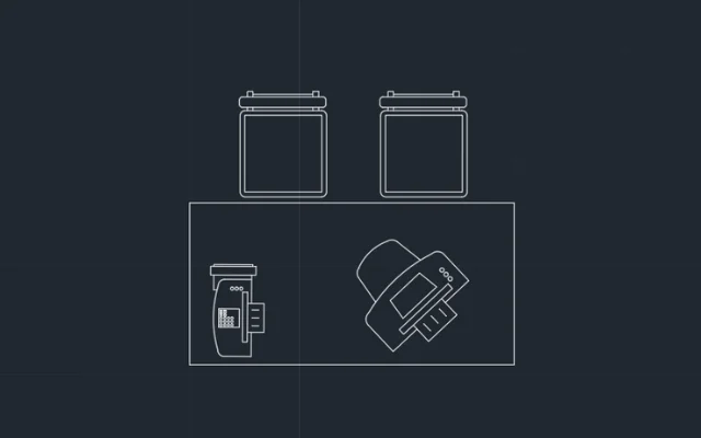 Imagen de bloque de escritorio para diseñar planos