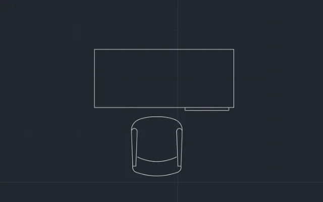 Imagen de bloque de escritorio y una silla para AutoCAD