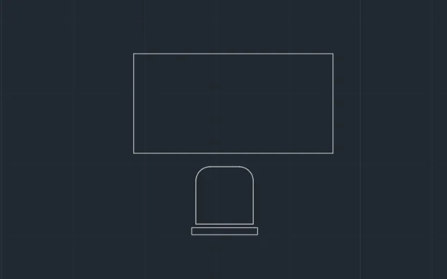 Imagen de bloque de escritorio y una silla vista en planta