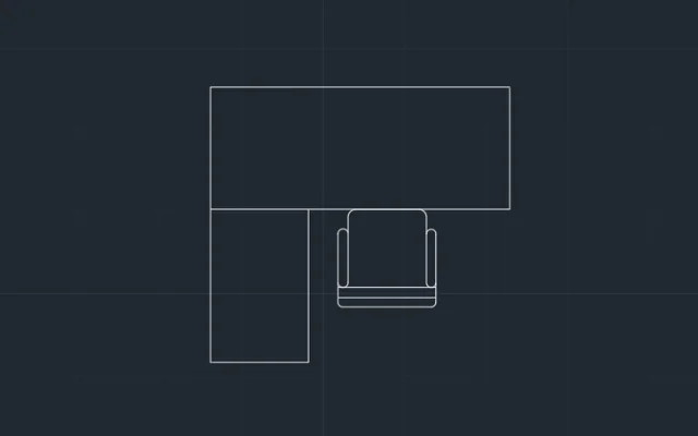 Imagen de bloque de escritorio y una silla para AutoCAD