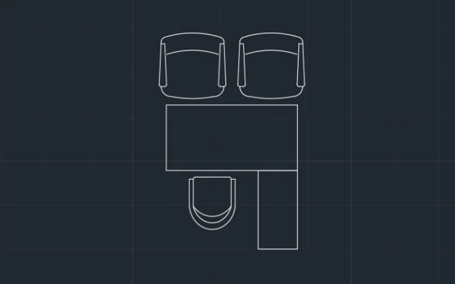 Imagen de bloque de escritorio y sillas