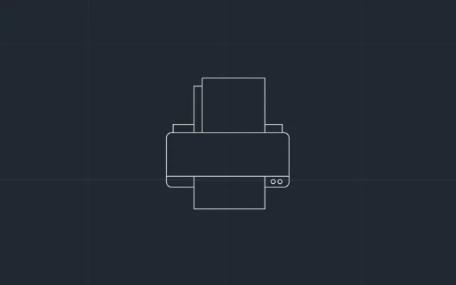Imagen de bloque de impresora vista desde arriba