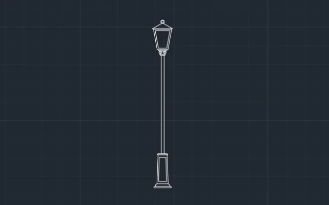 Imagen de bloque de AutoCAD de poste de luz