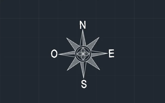 Imagen de bloque de puntos cardinales para usar en AutoCAD