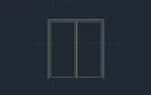 Bloque de puerta corrediza vista de frente para AutoCAD