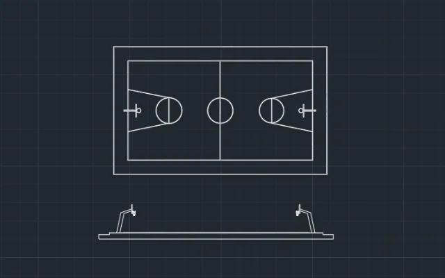 BLOQUES DE AUTOCAD DE CANCHAS DE BÁSQUET - Imagen destacada
