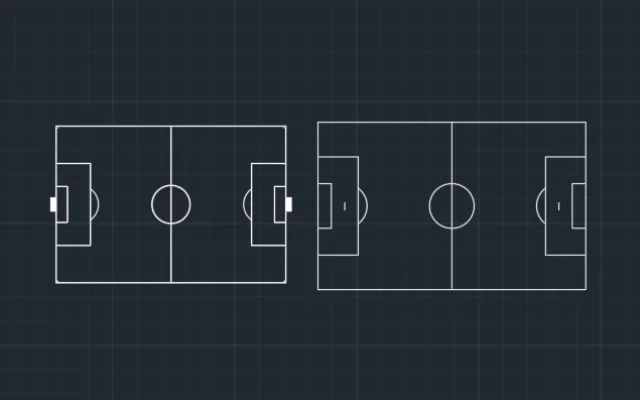 BLOQUES DE AUTOCAD DE CANCHAS DE FÚTBOL - Imagen destacada