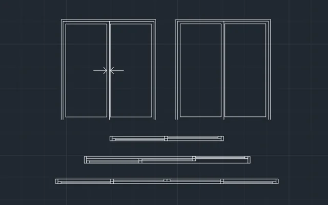 BLOQUES DE AUTOCAD DE PUERTAS CORREDIZAS - Imagen destacada