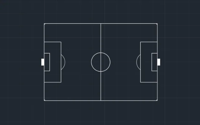Imagen de bloque de cancha de fútbol para AutoCAD