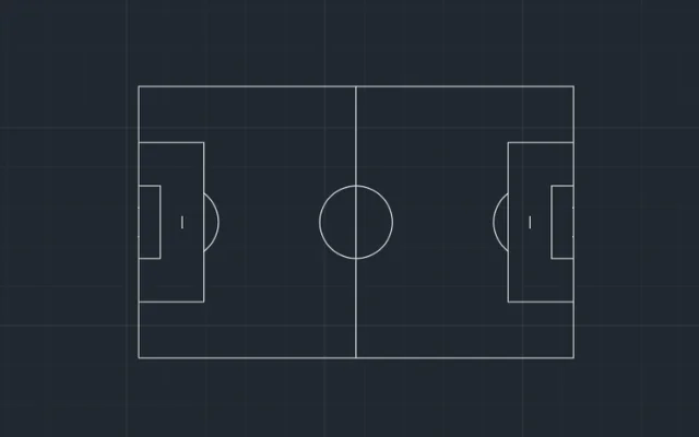 Imagen de bloque de cancha de fútbol para AutoCAD