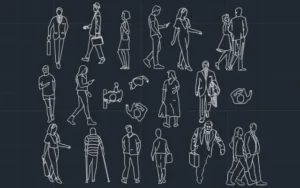 BLOQUES DE AUTOCAD DE PERSONAS CAMINANDO - Imagen destacada