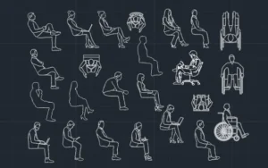 BLOQUES DE AUTOCAD DE PERSONAS SENTADAS - Imagen destacada
