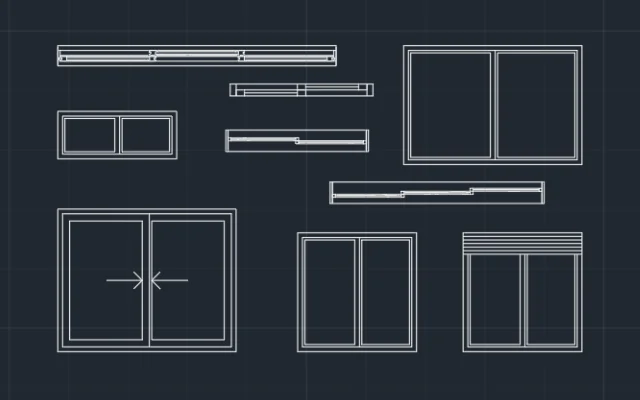 BLOQUES DE AUTOCAD DE VENTANAS CORREDIZAS - Imagen destacada