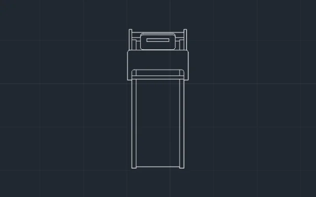 Imagen de bloque de caminadora para AutoCAD vista en planta