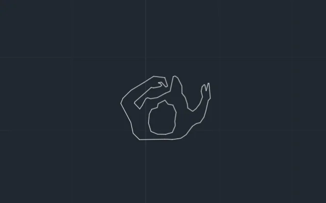 Imagen de bloque de AutoCAD de persona caminando vista en planta