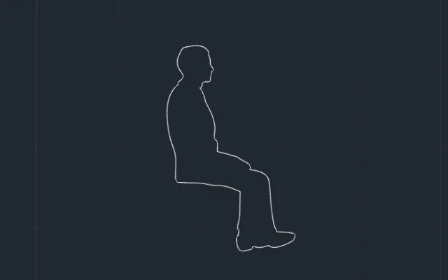 Imagen de bloque de silueta de persona sentada