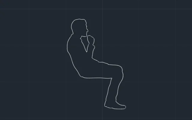 Imagen de bloque de silueta de persona sentada