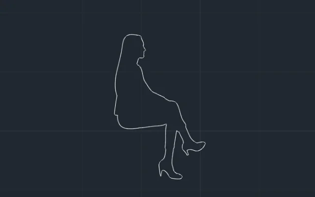 Imagen de bloque de silueta de persona sentada vista de costado