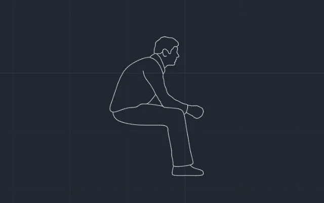 Imagen de bloque de persona sentada vista lateral