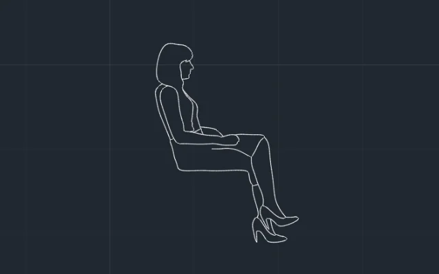 Imagen de bloque de persona sentada vista de costado