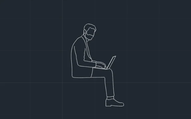 Imagen de bloque de persona sentada