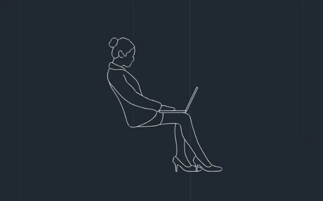 Imagen de bloque de persona sentada