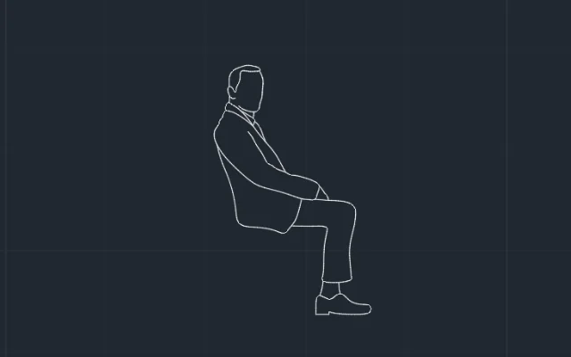 Imagen de bloque de persona sentada