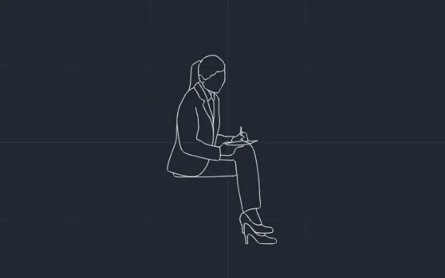 Imagen de bloque de persona sentada