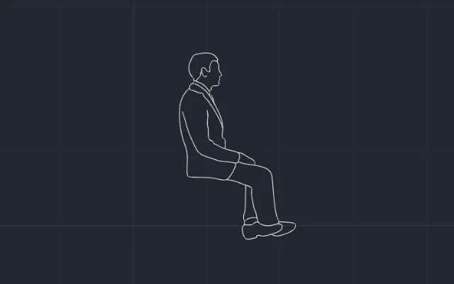 Imagen de bloque de persona sentada